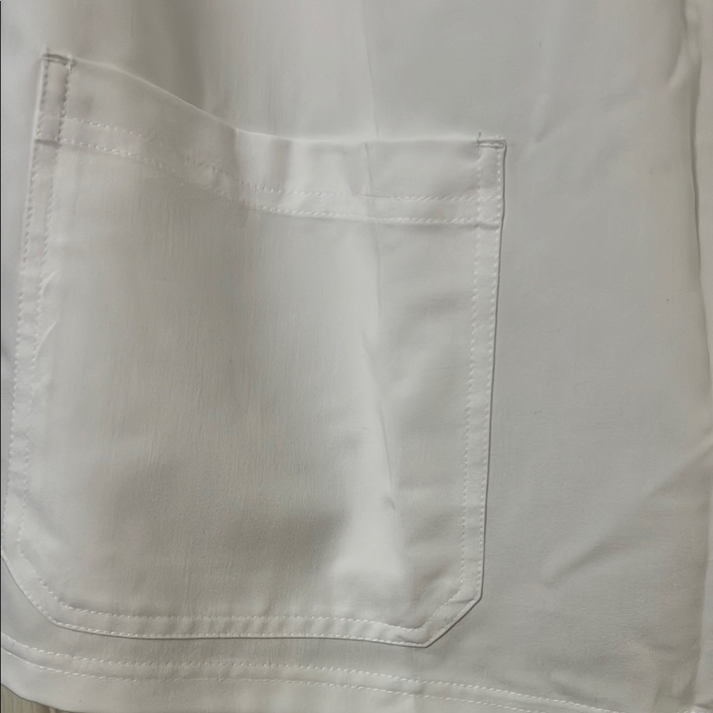 White Koi Scrub Top EUC - Picture 4 of 5